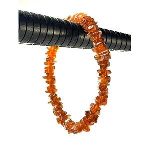 Vintage Genuine Baltic Amber Nugget Stretch Bracelet